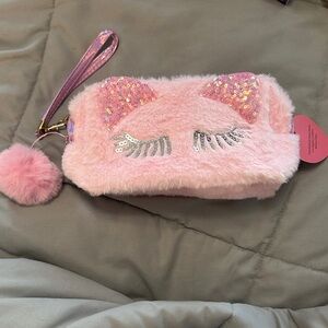 Sparkly Pink Cat Ear Kids Wristlet